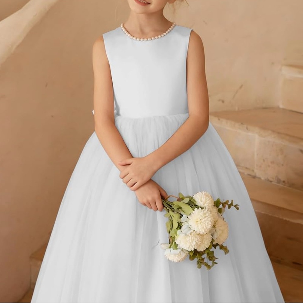 Elegant White Kids Dress